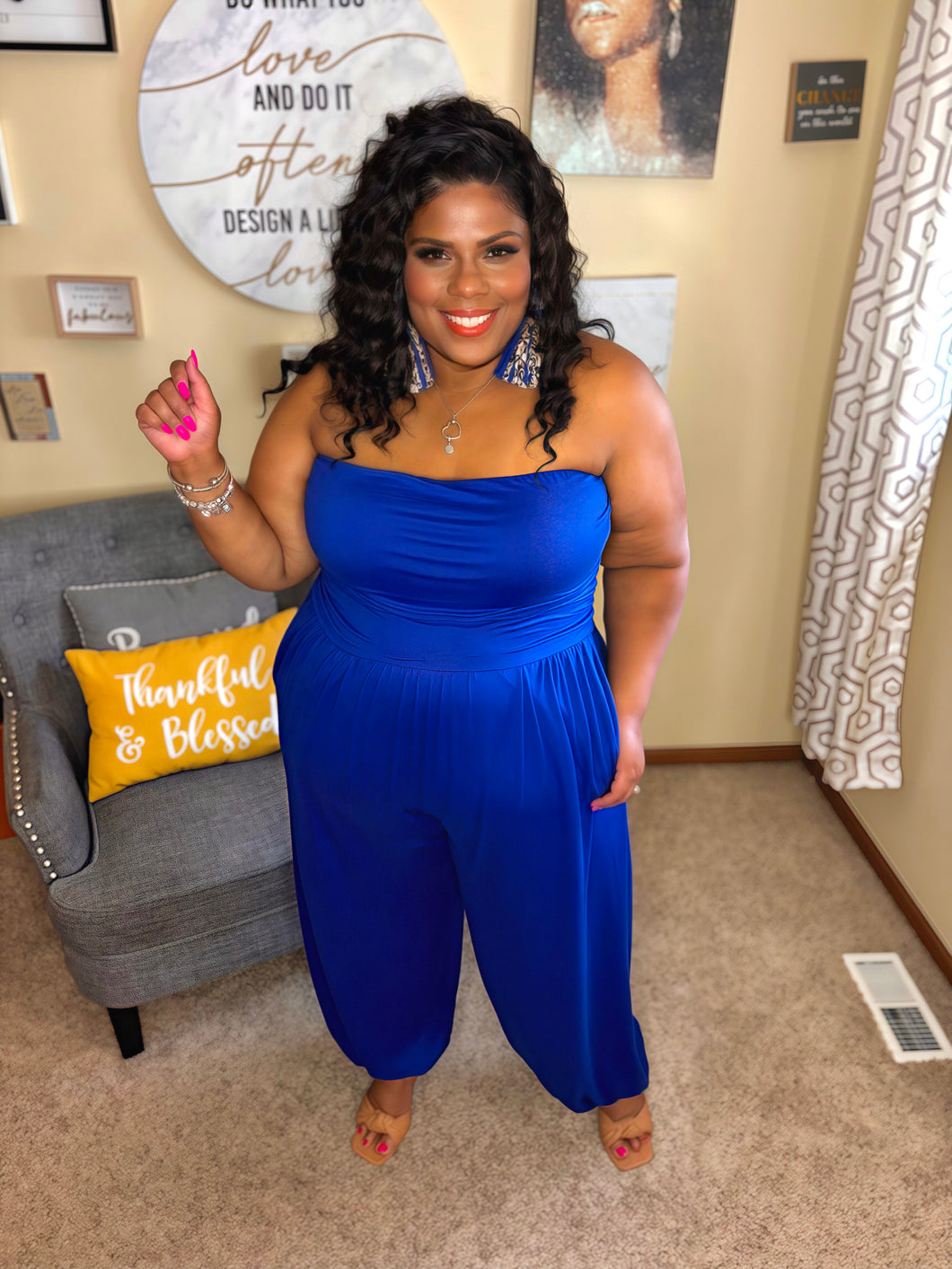 V’s Summer Jumpsuit Blue